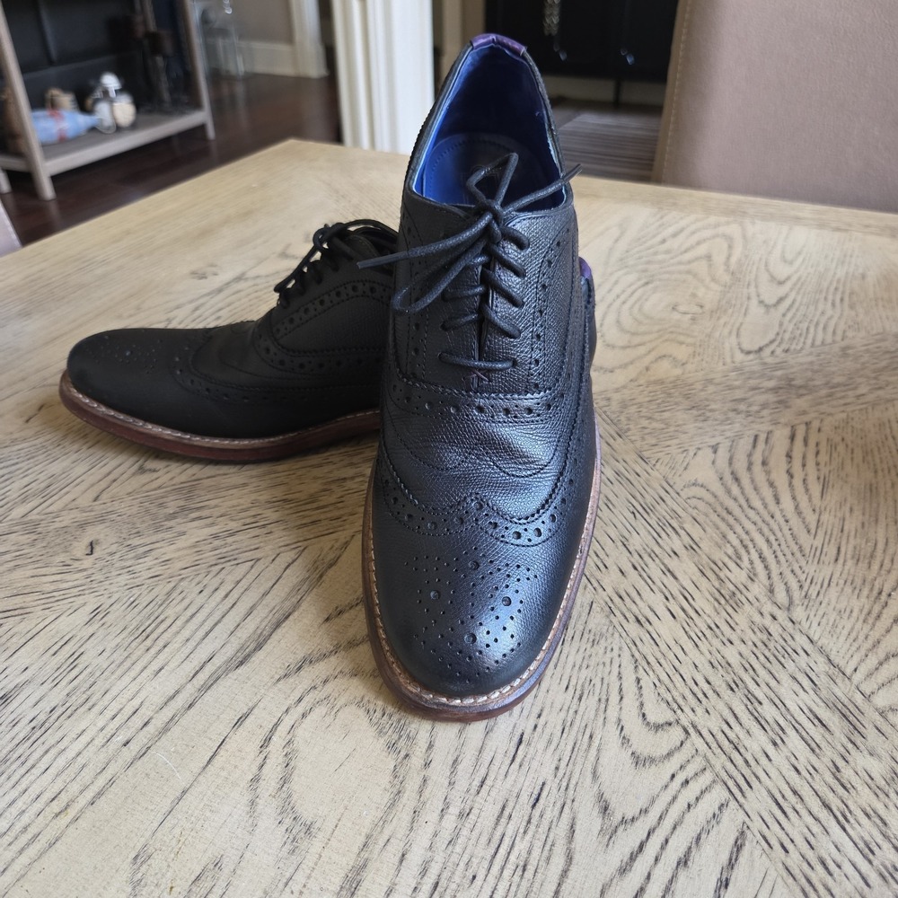 Ted Baker Mens Leather Wingtip Derby Shoes in Black Size 9.5 Ted Baker London - Picture 13 of 13